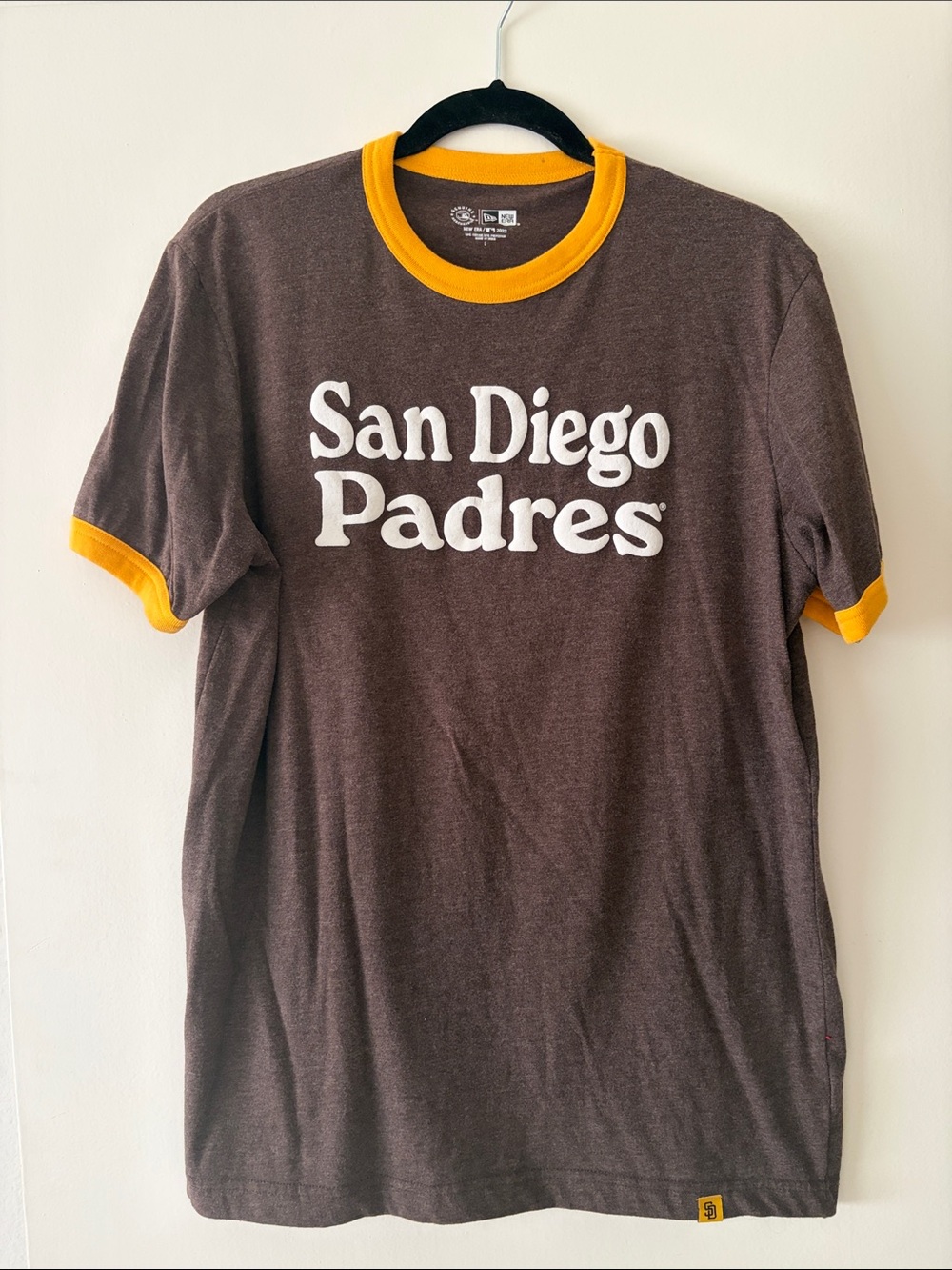 New Era San Diego Padres Brown Ringer Tee Vintage Style